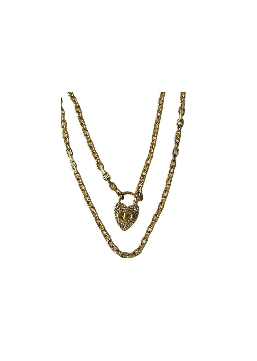 gold-tone metal CD Navy necklace