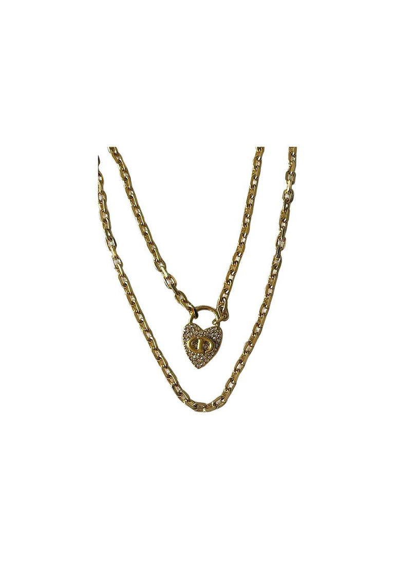 gold-tone metal CD Navy necklace