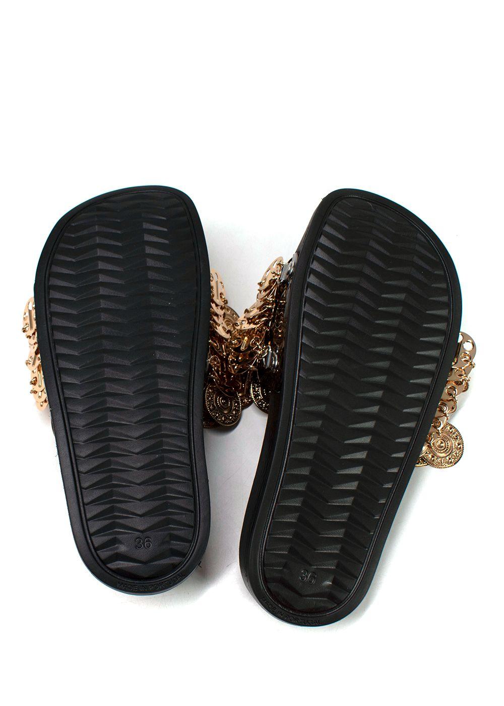 Paco Rabanne Tresor embellished leather slides