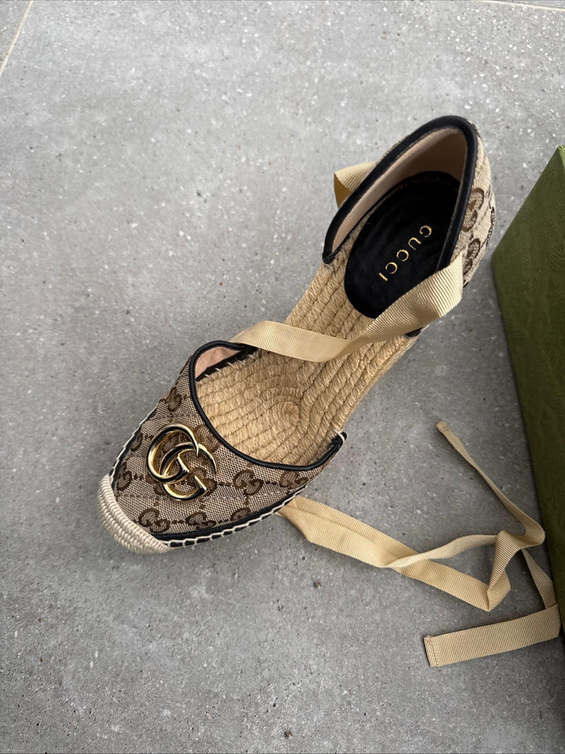 Gucci Beige GG Wedges