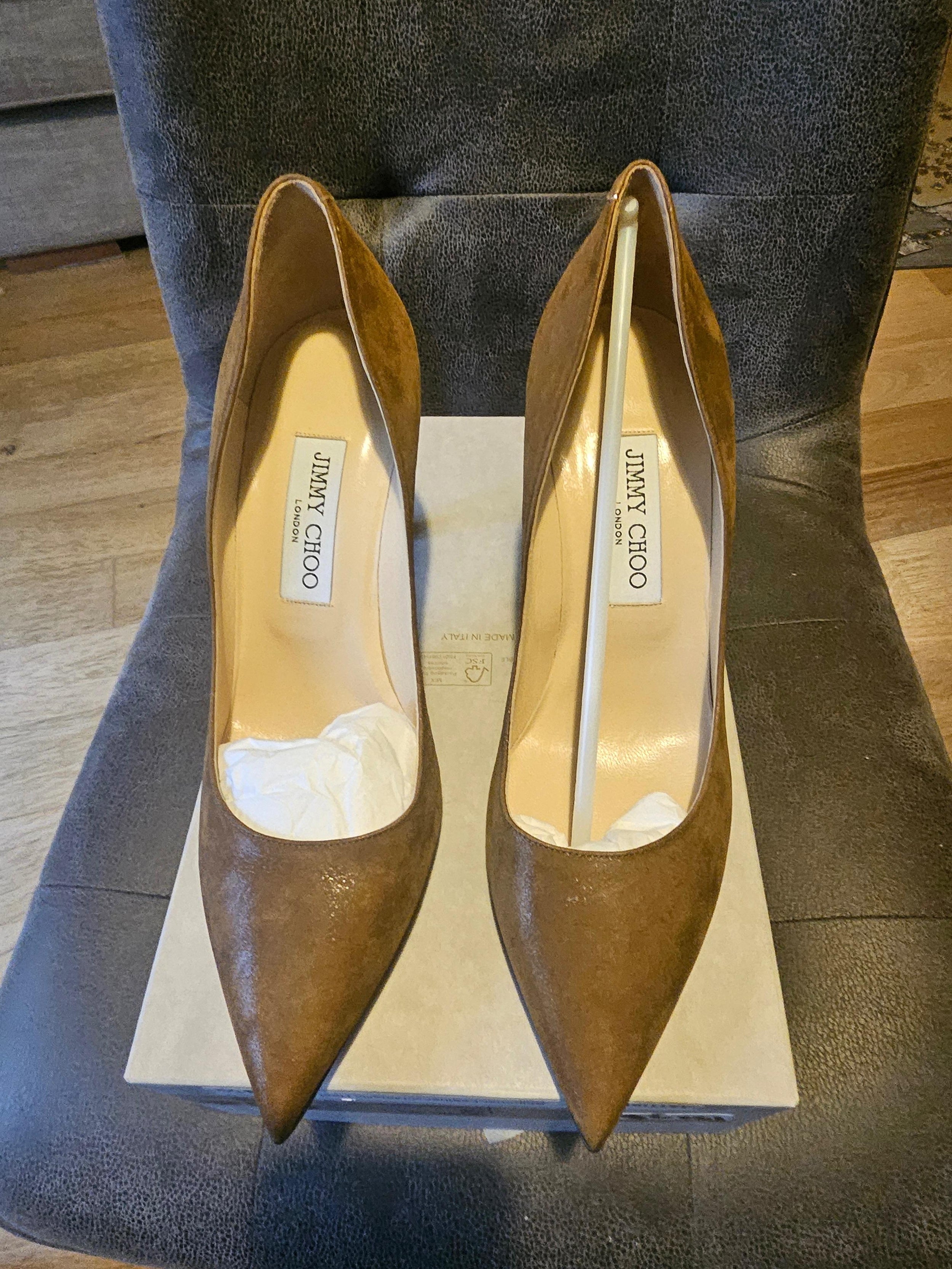 Jimmy Choo Tan Suede Pumps