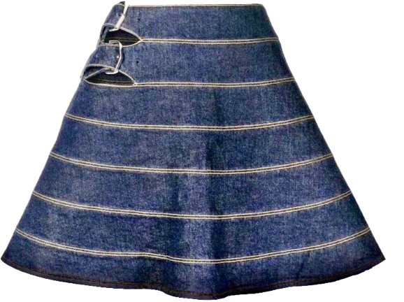 Alaia Blue Japanese Denim A-Line Mini Skirt