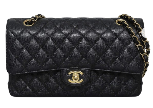 Black Caviar Medium Classic Double Flap Bag
