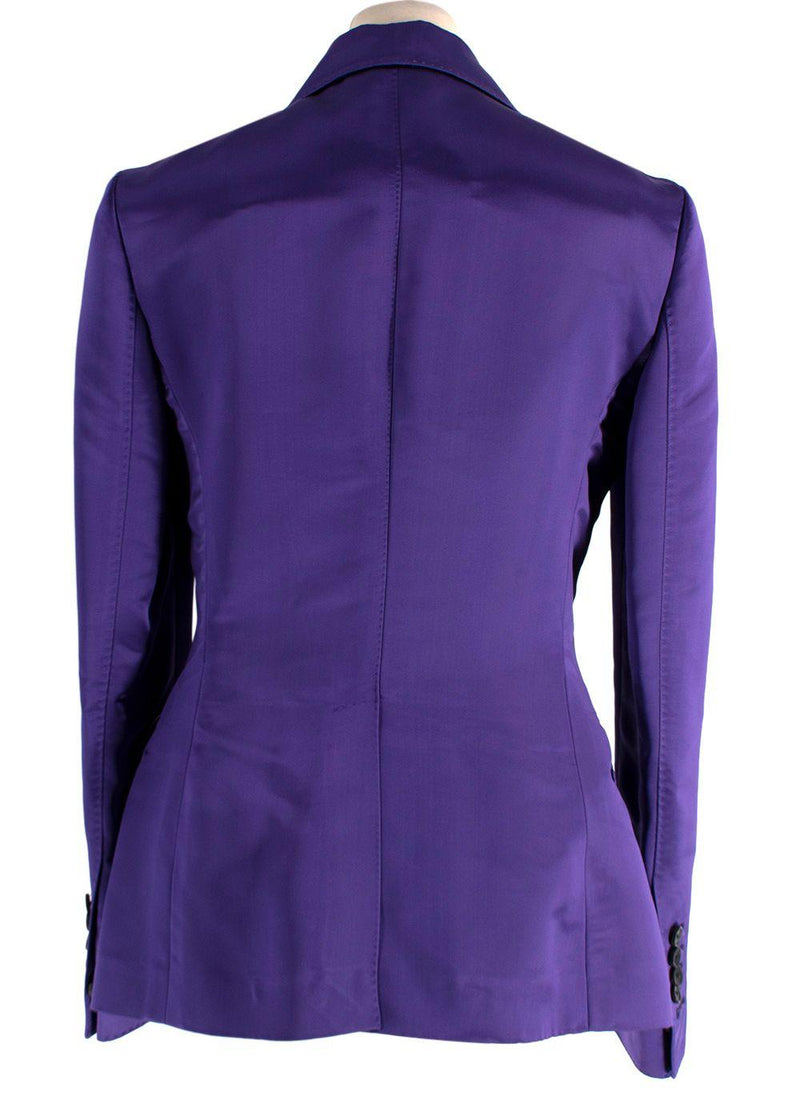 Tom Ford Purple Single-Breasted Satin Blazer