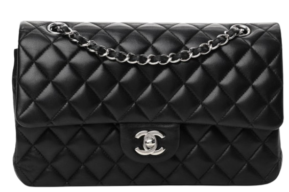 Chanel Black Lambskin Medium Double Flap Bag