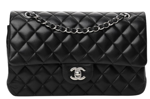 Chanel Black Lambskin Medium Double Flap Bag