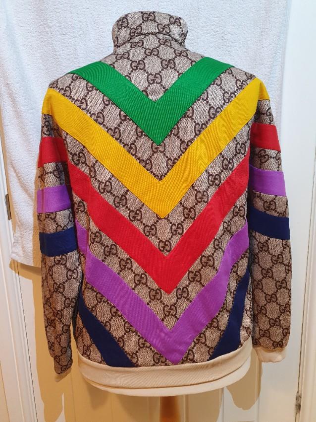 Gucci Multicolour Chevron Supreme Monogram GG Jacket
