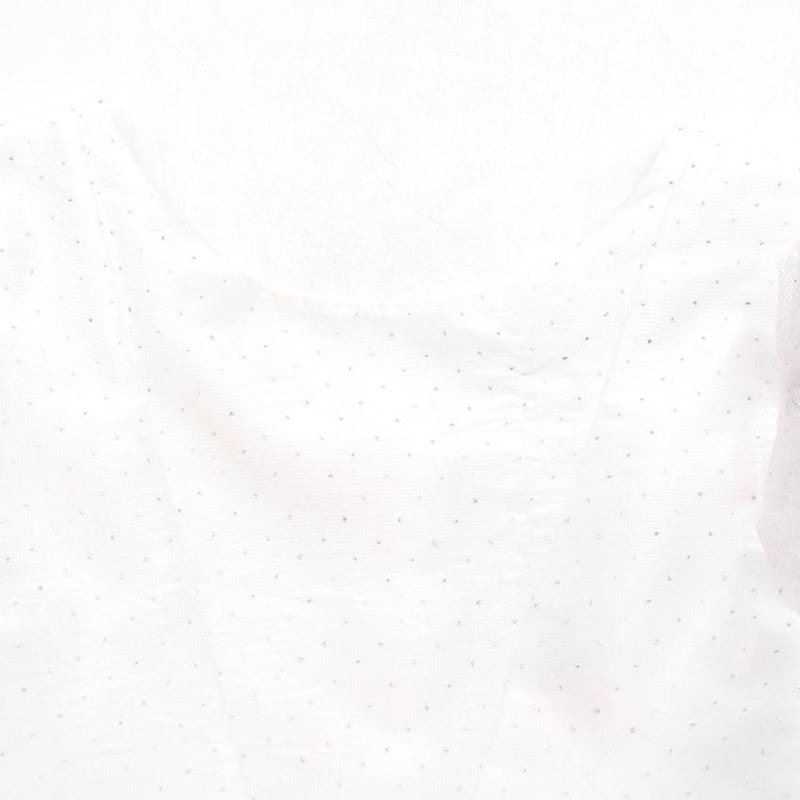 Jacadi Girls White Tulle and Glitter Dress with Crown Headband