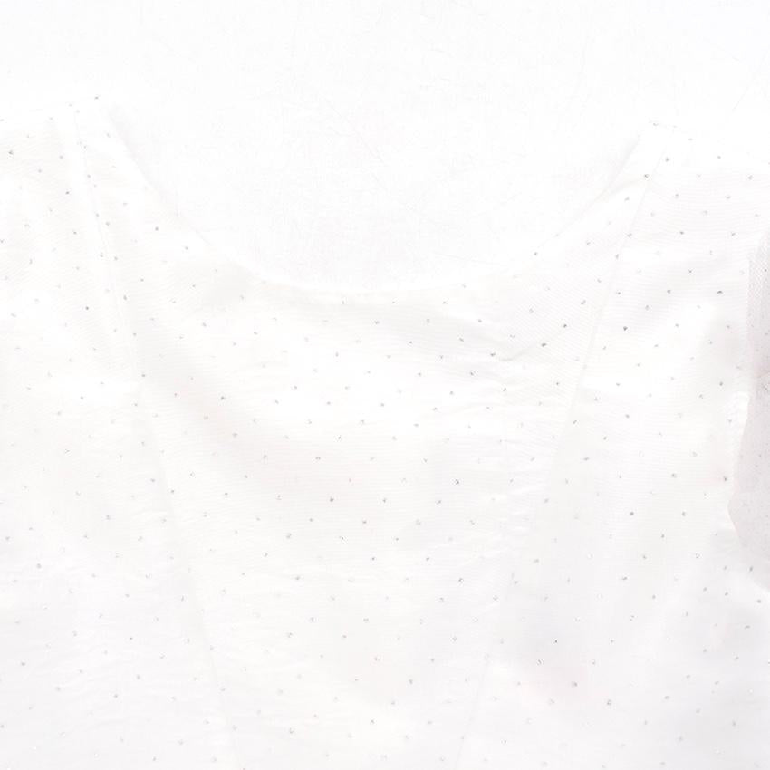 Jacadi Girls White Tulle and Glitter Dress with Crown Headband
