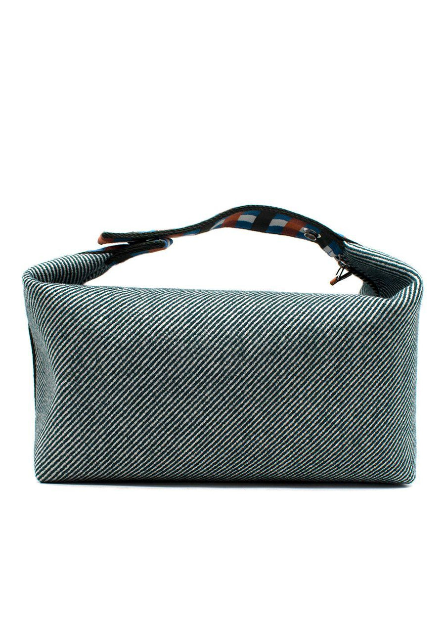 Hermes Green Stripe Bride-a-Brac au Carre Case, Large Model