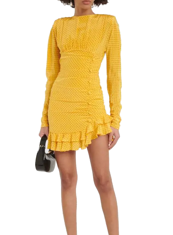 Alessandra Rich  Polka-dot Ruffled Minidress