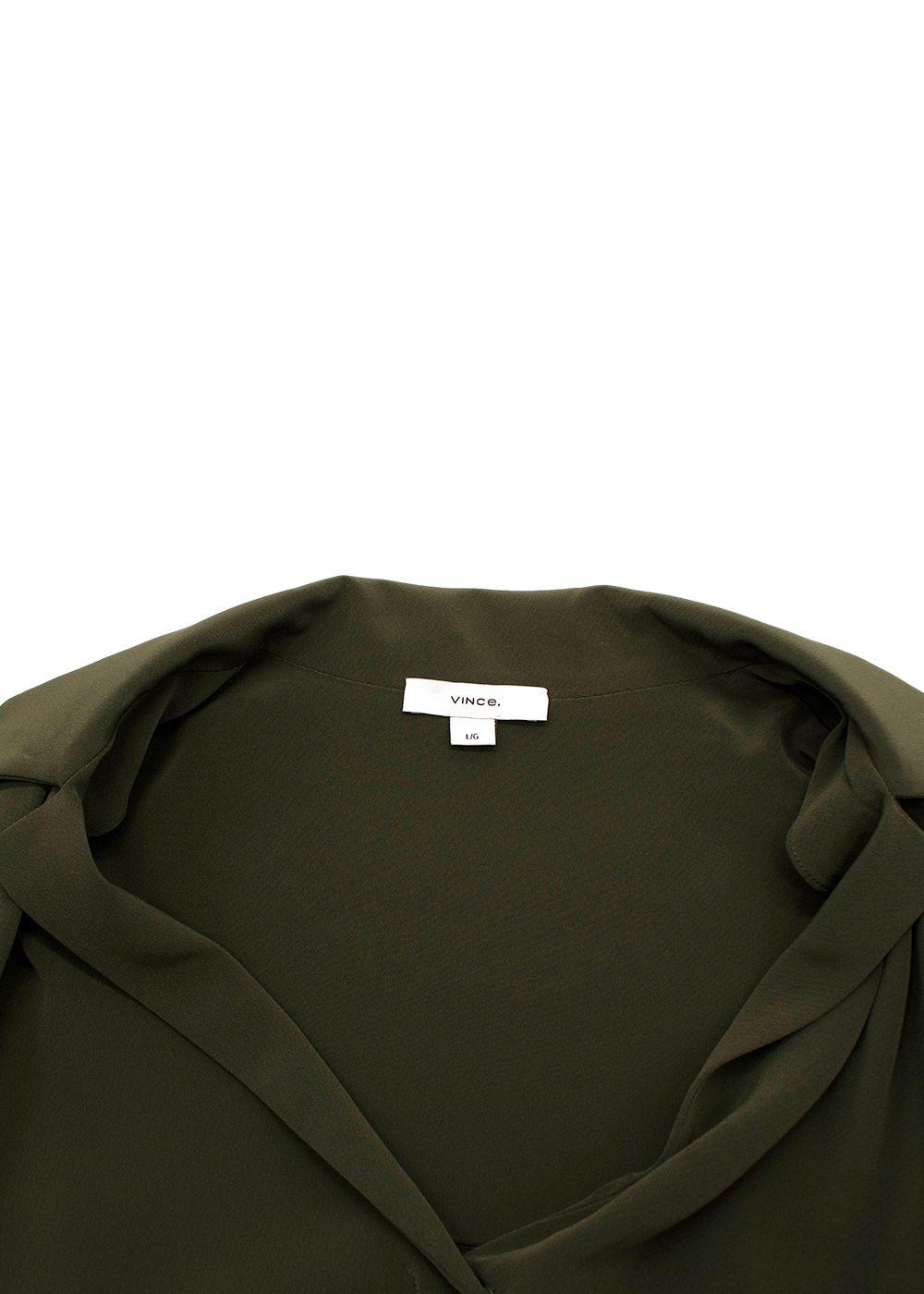 Vince Green Tie-Front Midi Shirt Dress