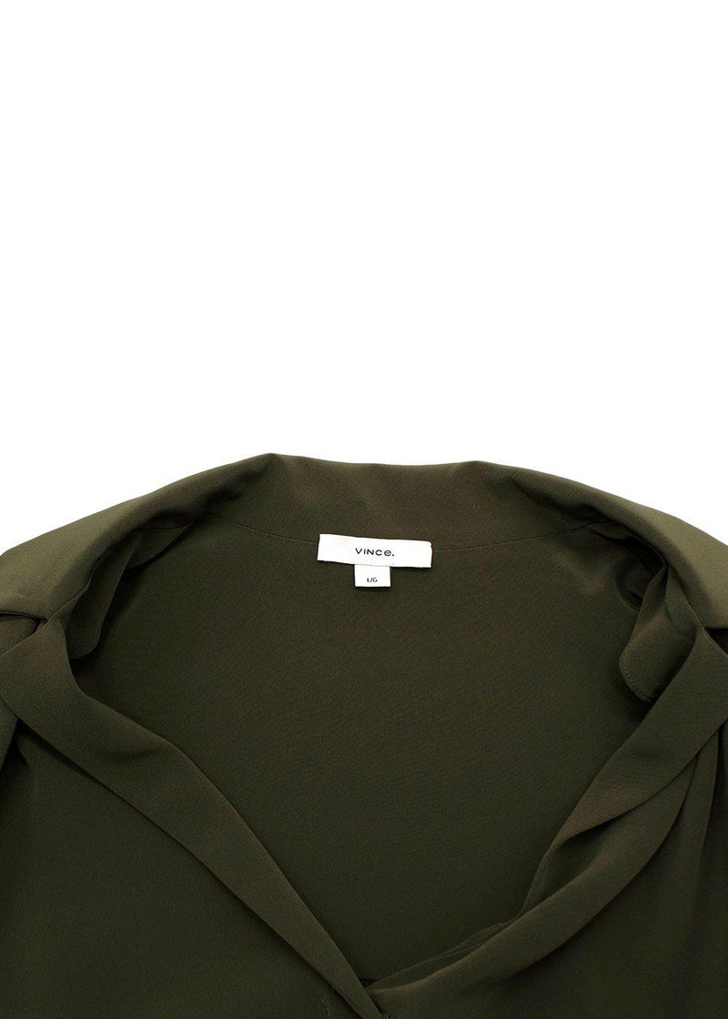 Vince Green Tie-Front Midi Shirt Dress