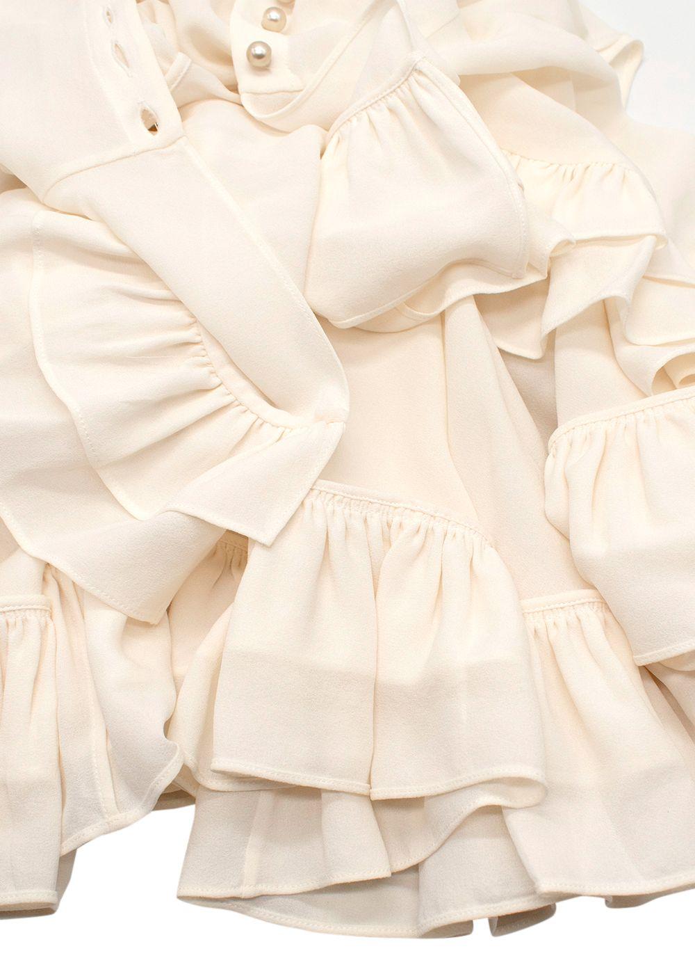 Alexander McQueen Cream Sleeveless Silk Blouse