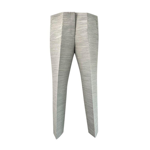 Grey Marl Wool Cropped Crease-Front Trousers