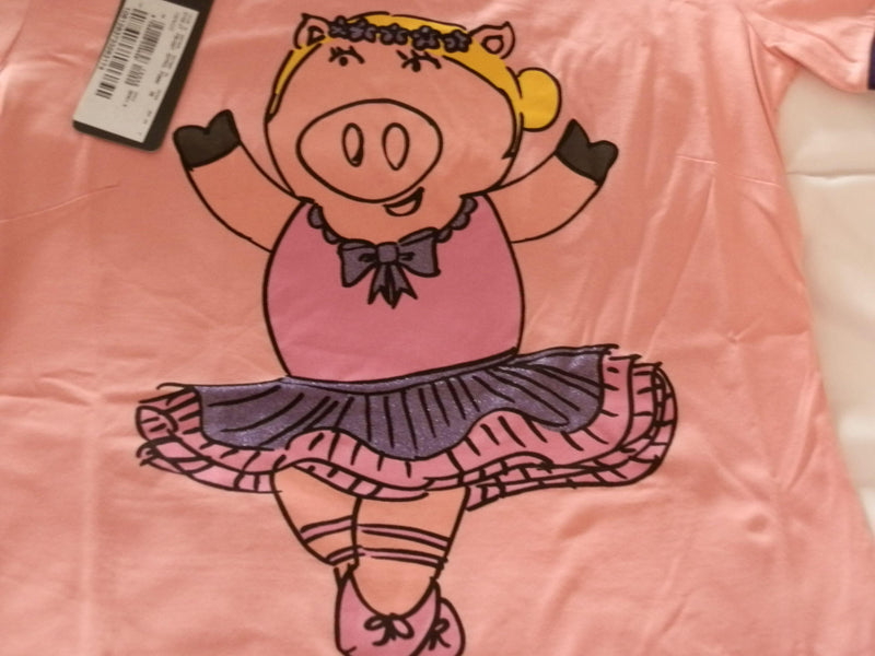 Dolce & Gabbana Pink Pig Ballerina T-shirt