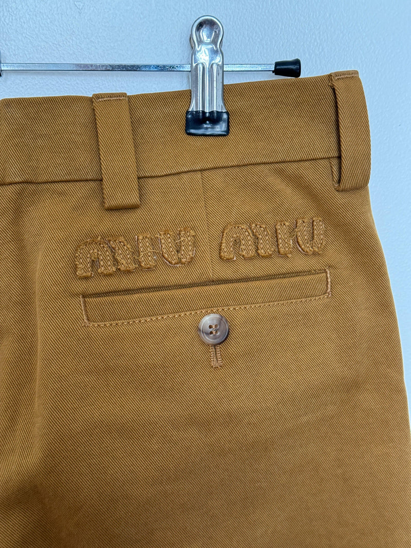 MiuMiu Mustard Cotton Chinos