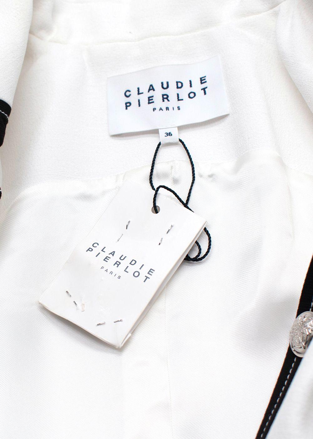 Claudie Pierlot White Contrast Trim Jacket