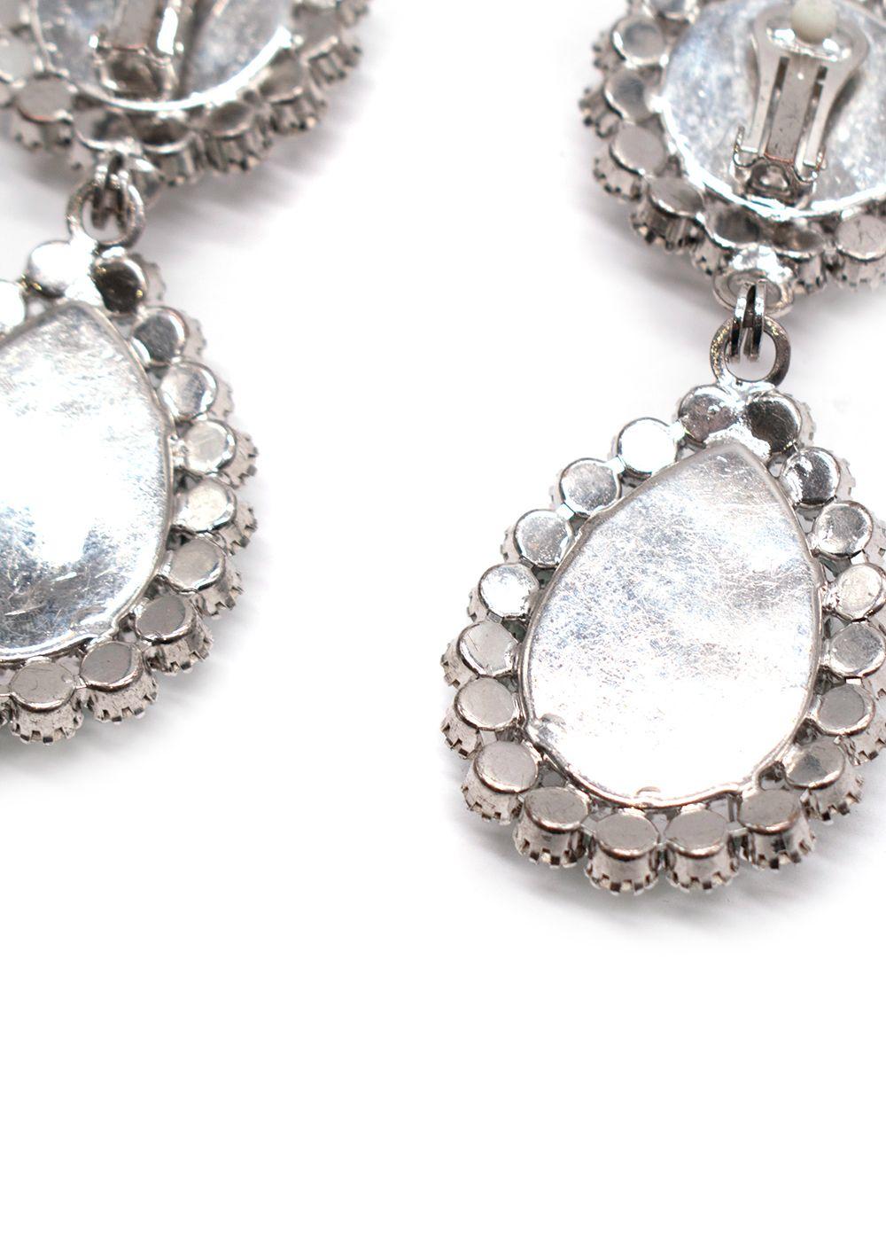 Alessandra Rich Embellished Drop Clip On Earrings