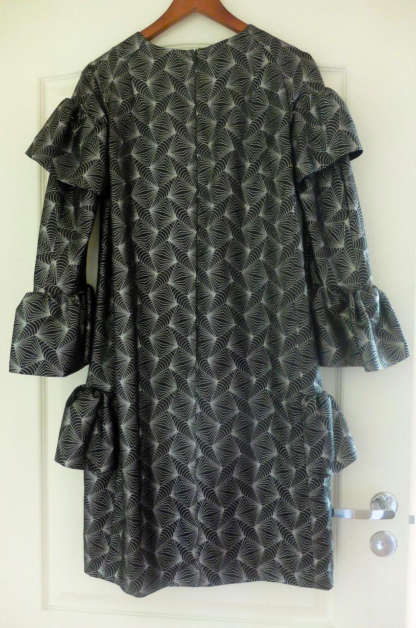 Dries Van Noten Metallic Ruffle Midi Dress