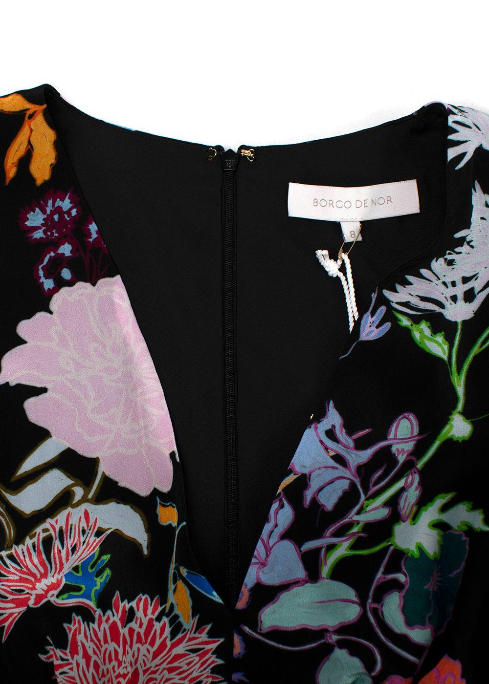 Borgo De Nor Jardin Black Astrea Crepe Maxi Dress