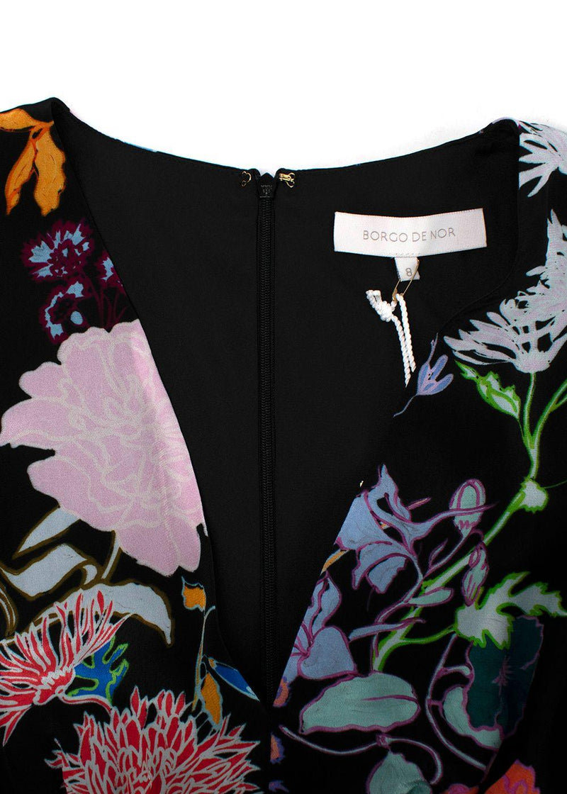 Borgo De Nor Jardin Black Astrea Crepe Maxi Dress