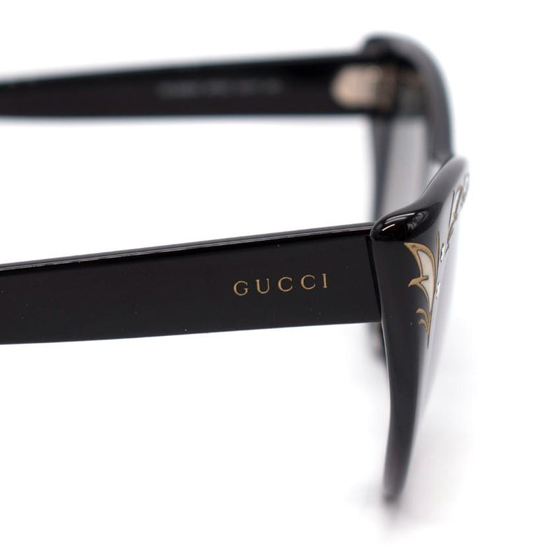 Gucci Black Cat Eye Mother of Pearl Embellished Sunglasses