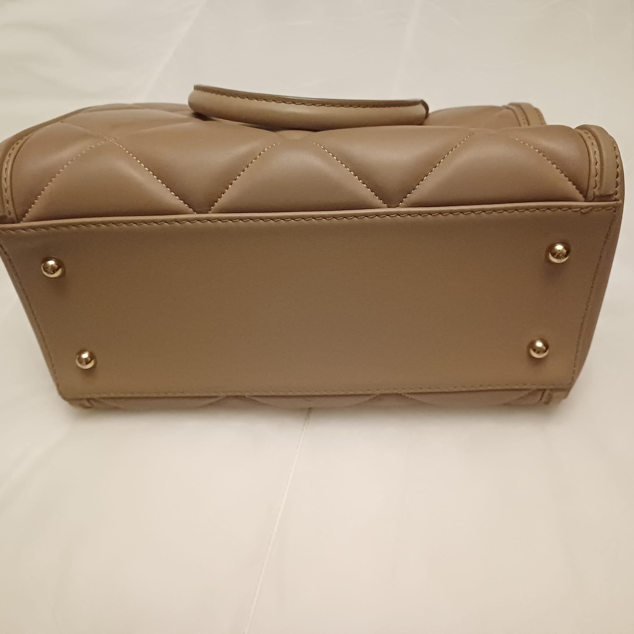 Carolina Herrera Tan Quilted Shoulder Bag