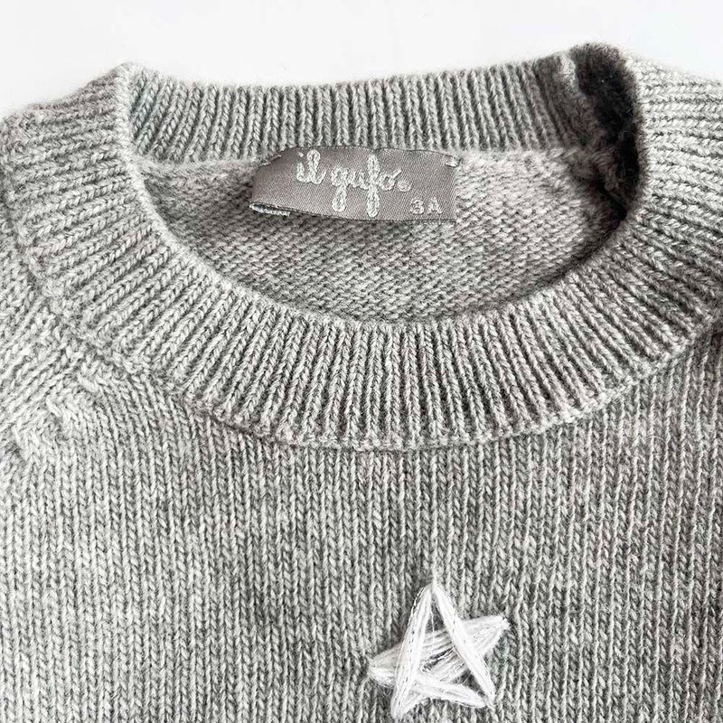 II Gufo Grey Merino Wool Christmas Jumper
