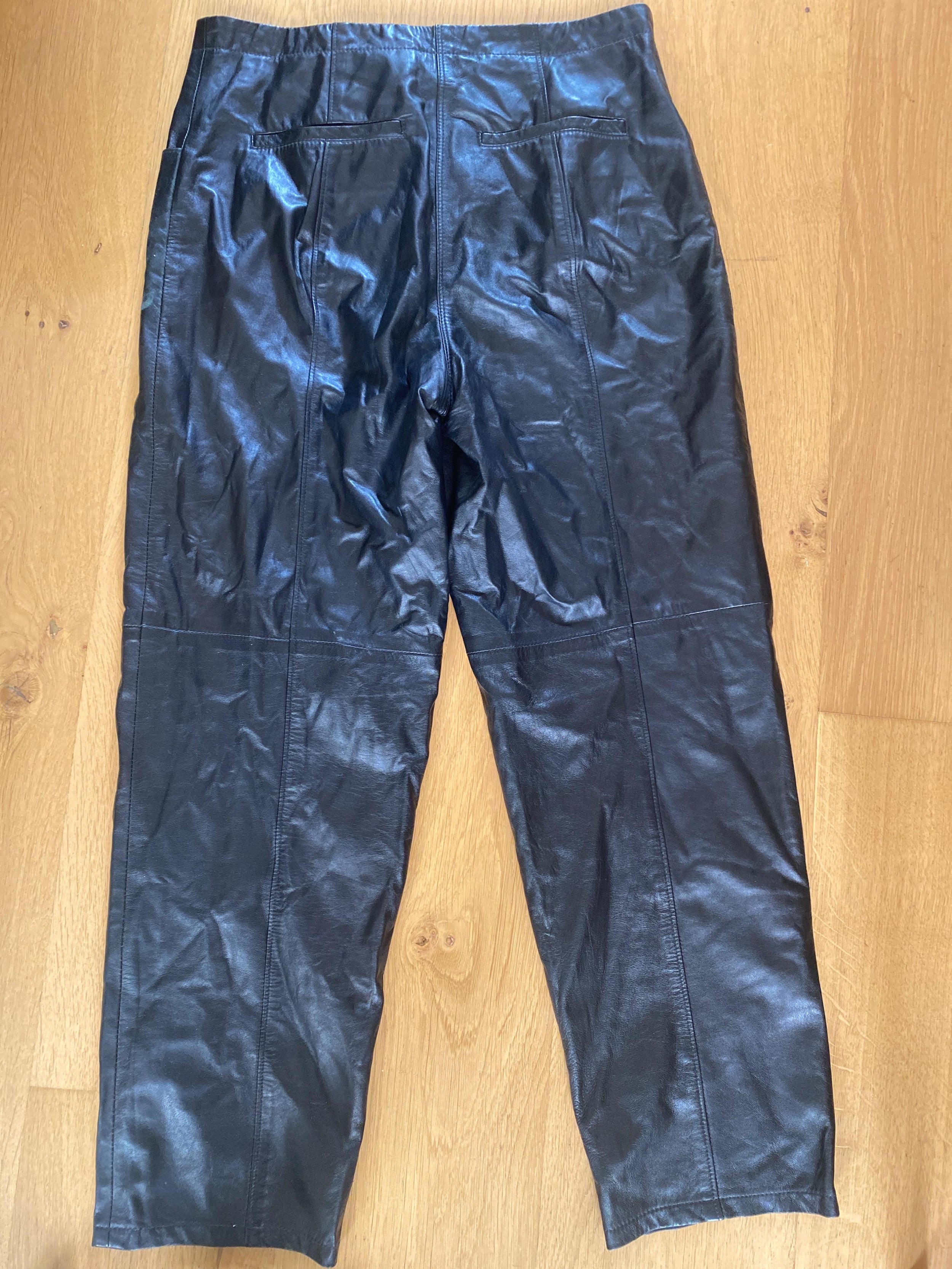 Cropped Leather Trousers