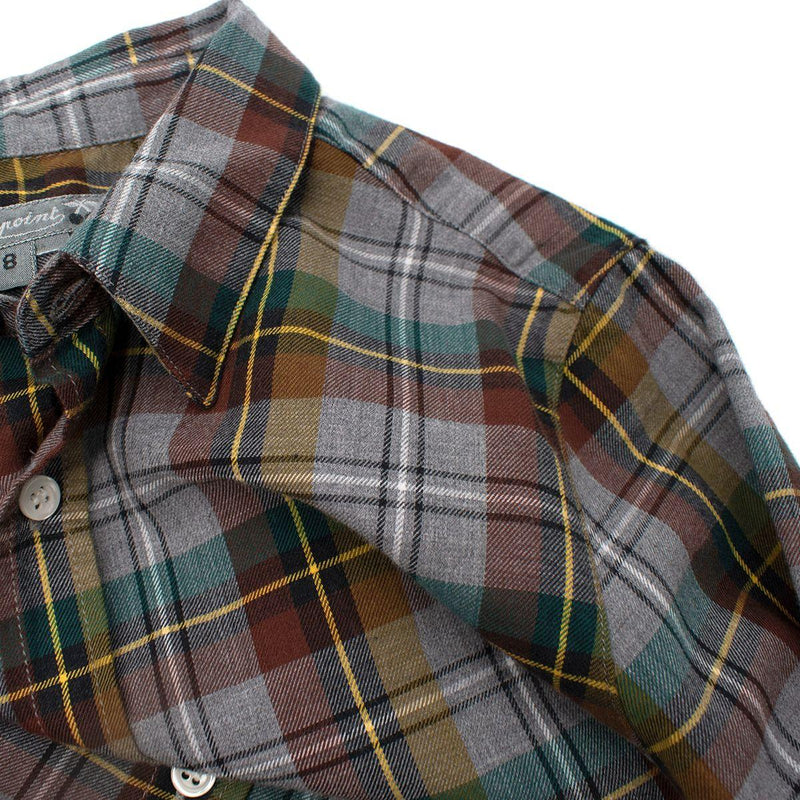 Blue & Green Plaid Flannel Shirt