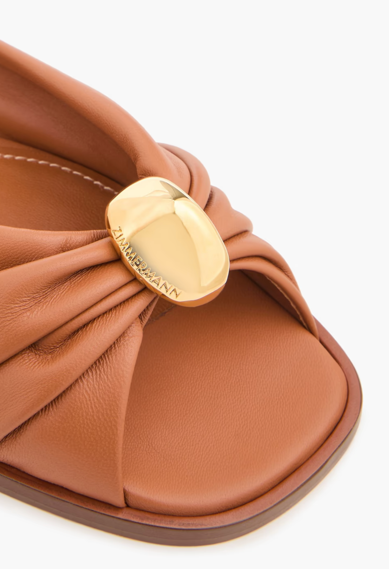 Zimmermann Brown Leather Gleam Slides