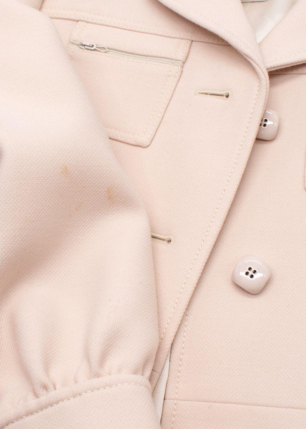 Gucci Pale Pink Overcoat with Tonal Zip Details