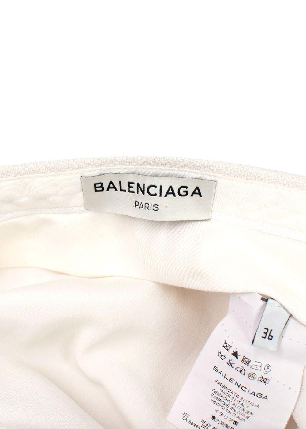 Balenciaga white wool mini skirt