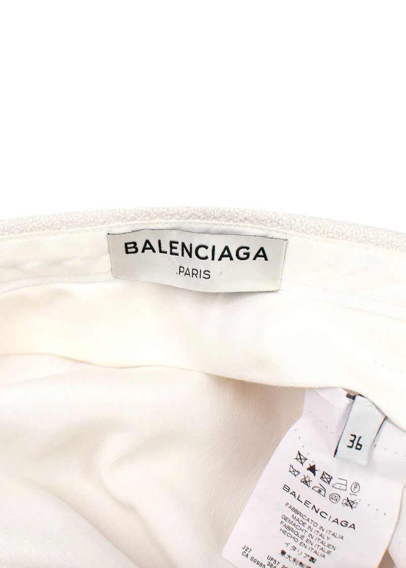 Balenciaga white wool mini skirt