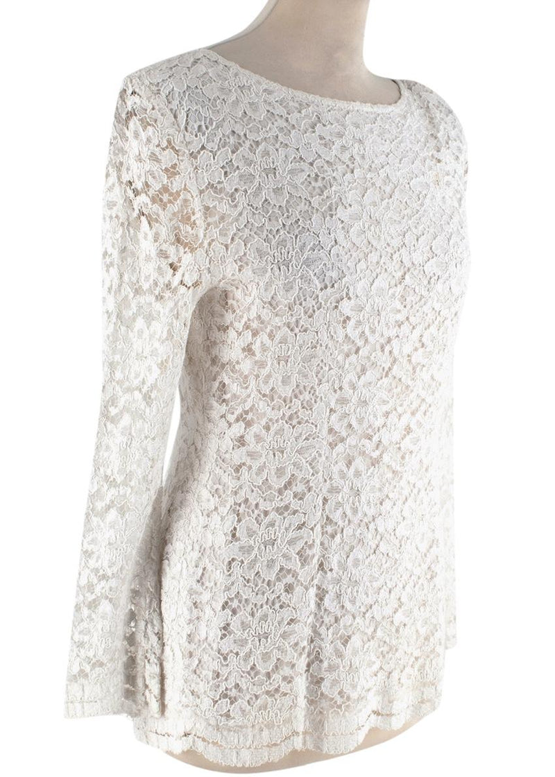 Romiga Ivory Lace Long Sleeve Top