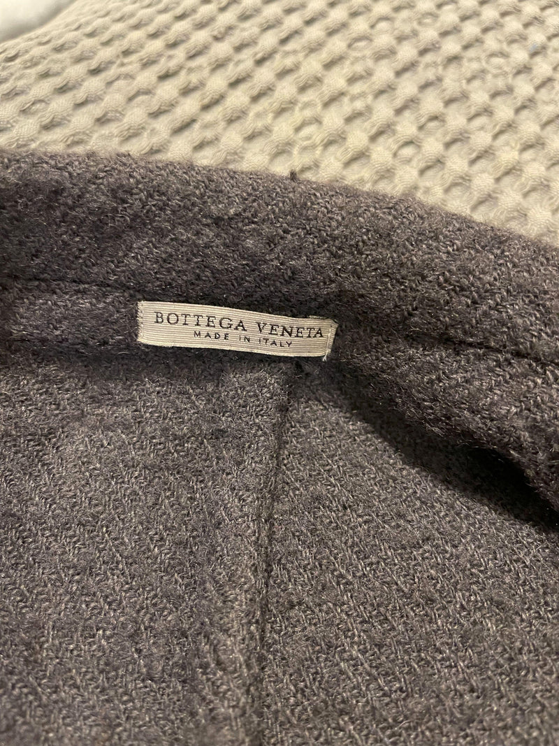 Brown Textured Hemp Blend Single Breasted Blazer