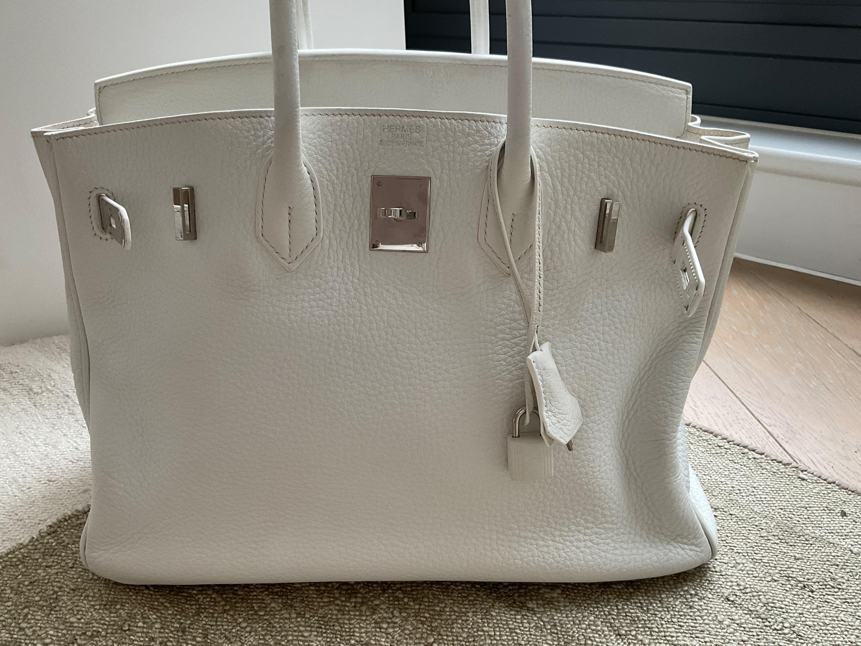 Hermes Birkin 35 Retourne in White Togo Leather with Palladium Hardware