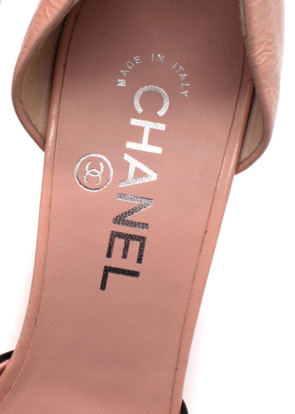Chanel Bi-colour Peep Toe Patent Leather Heels