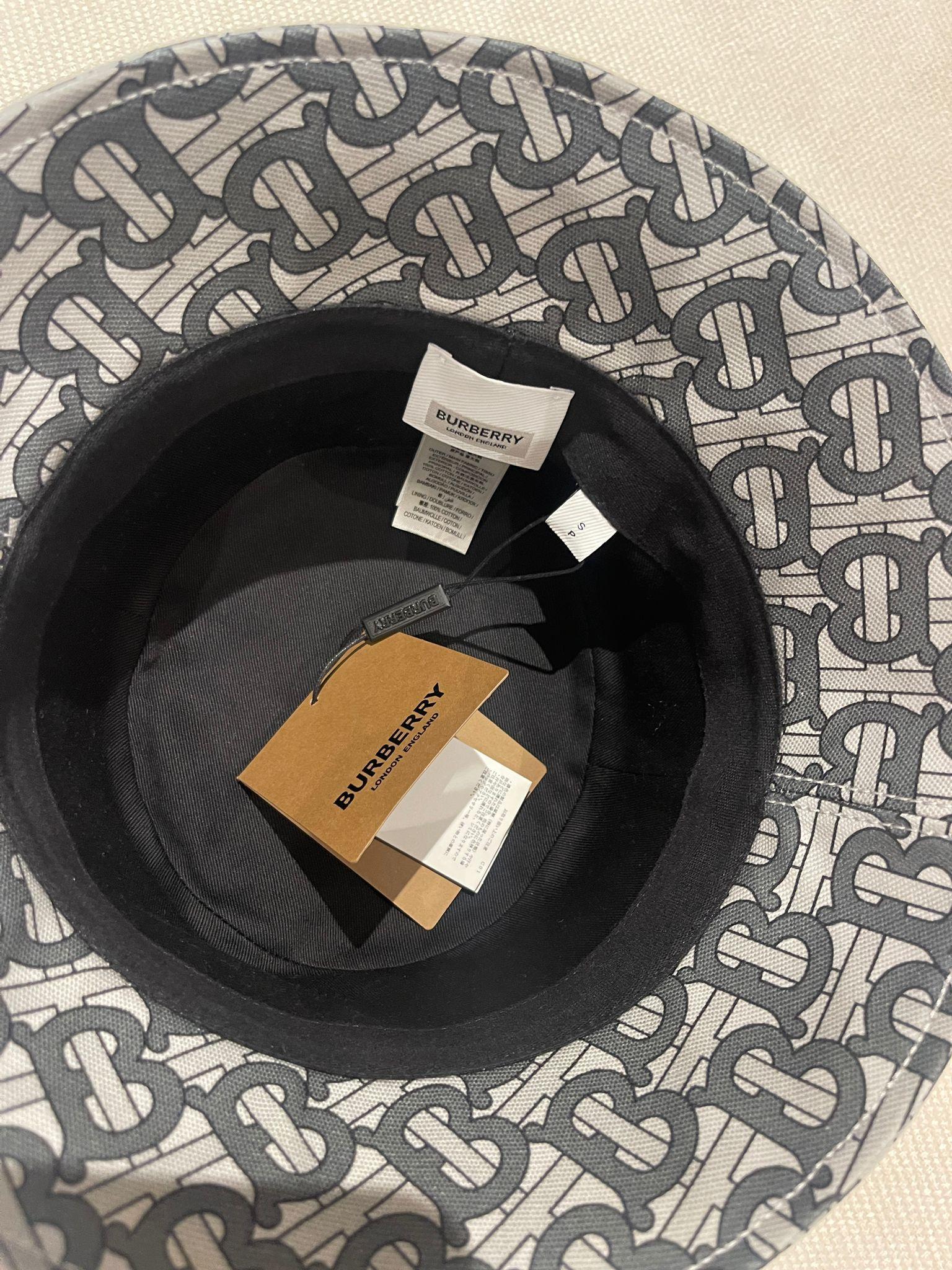 Grey TB Monogram Bucket Hat