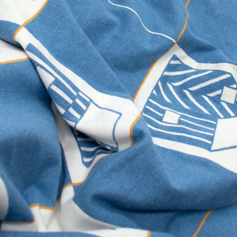 Hermès Bleu Denim Les Cabanes Blanket