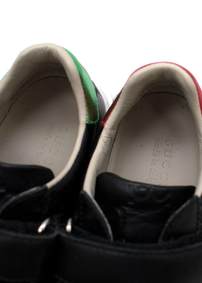 Black GG embossed leather Ace trainers