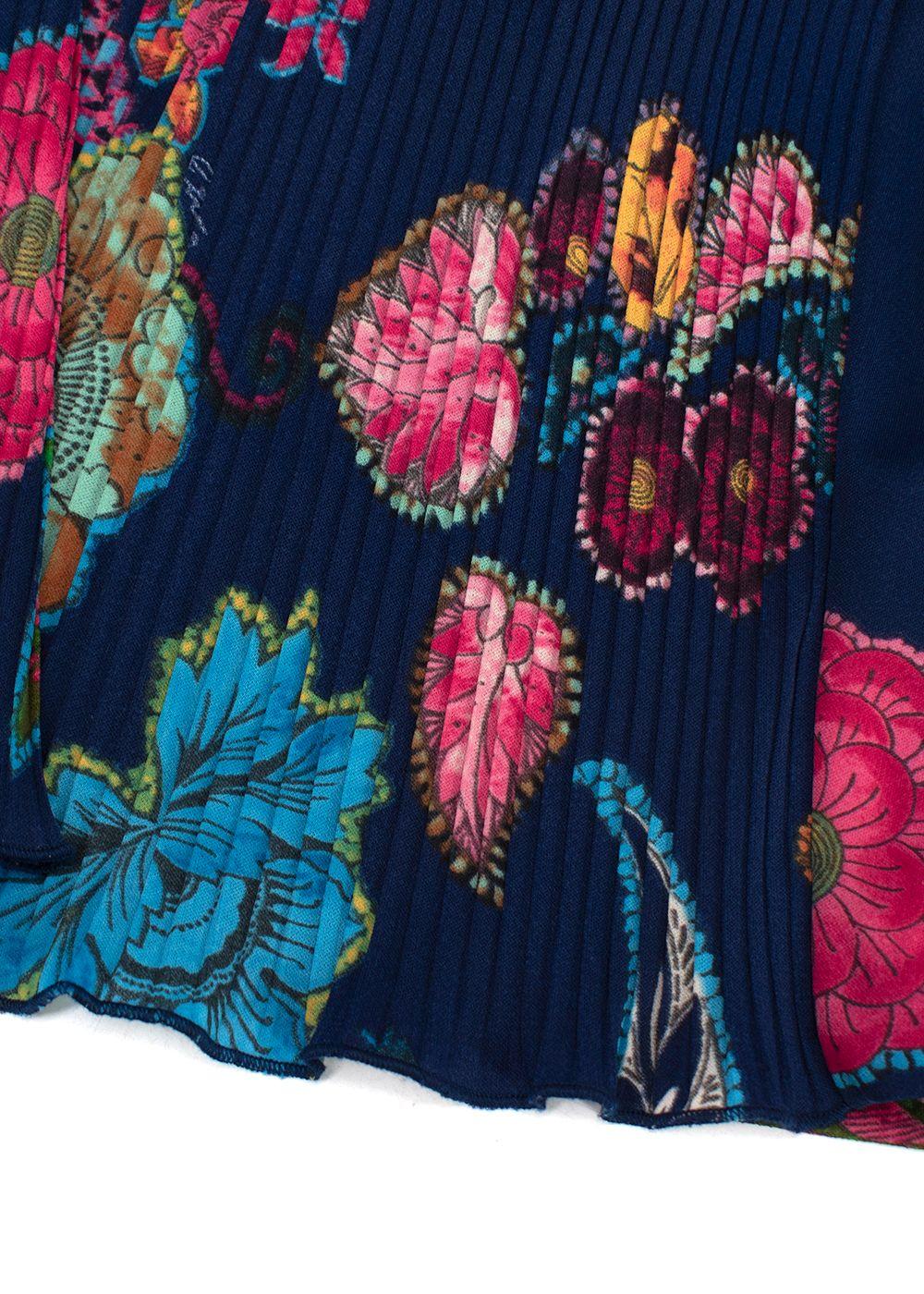 Etro Multicoloured Paisley Print Pleated Mini Dress