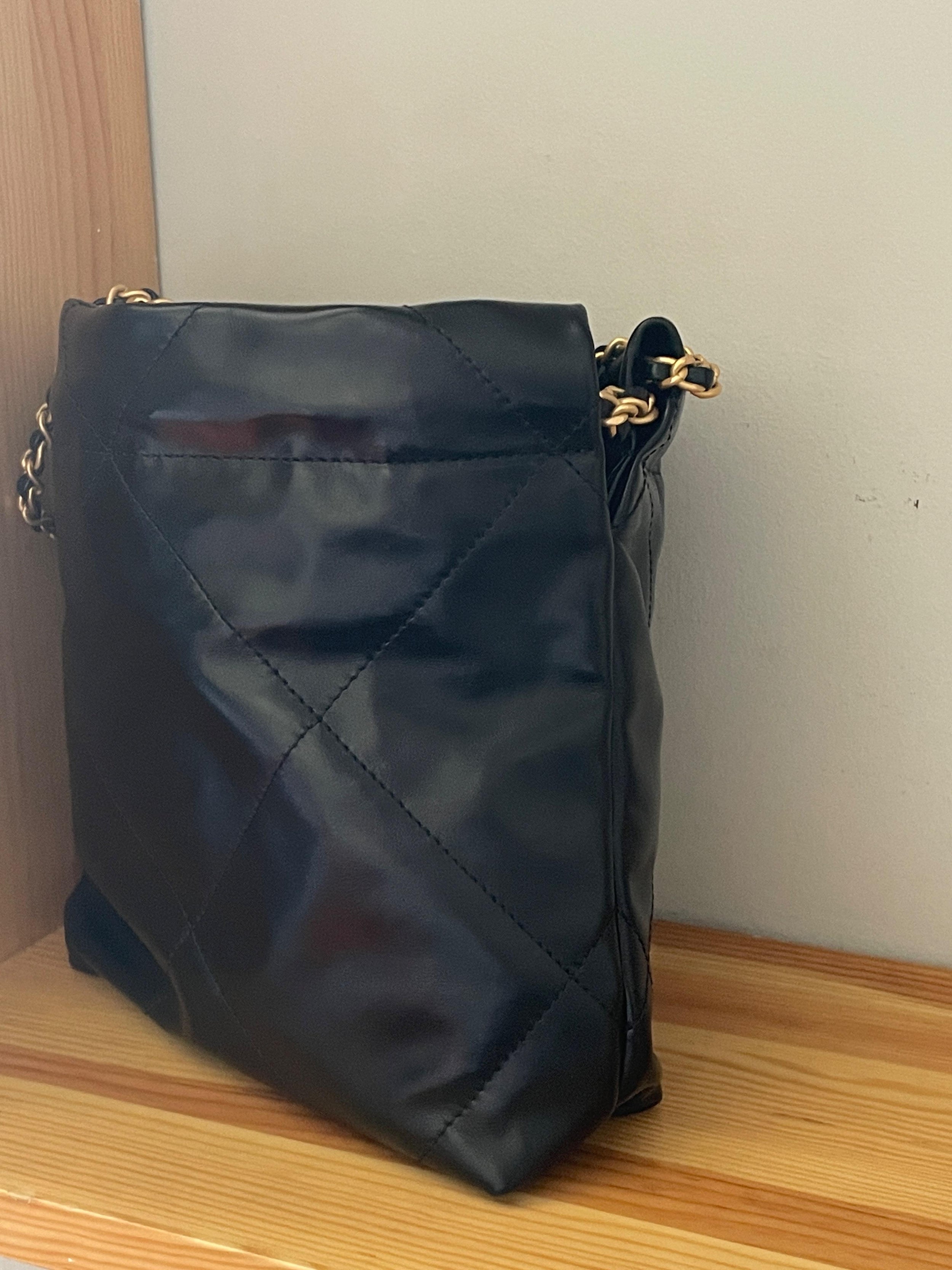 Black Calfskin Mini Hobo 22 Bag