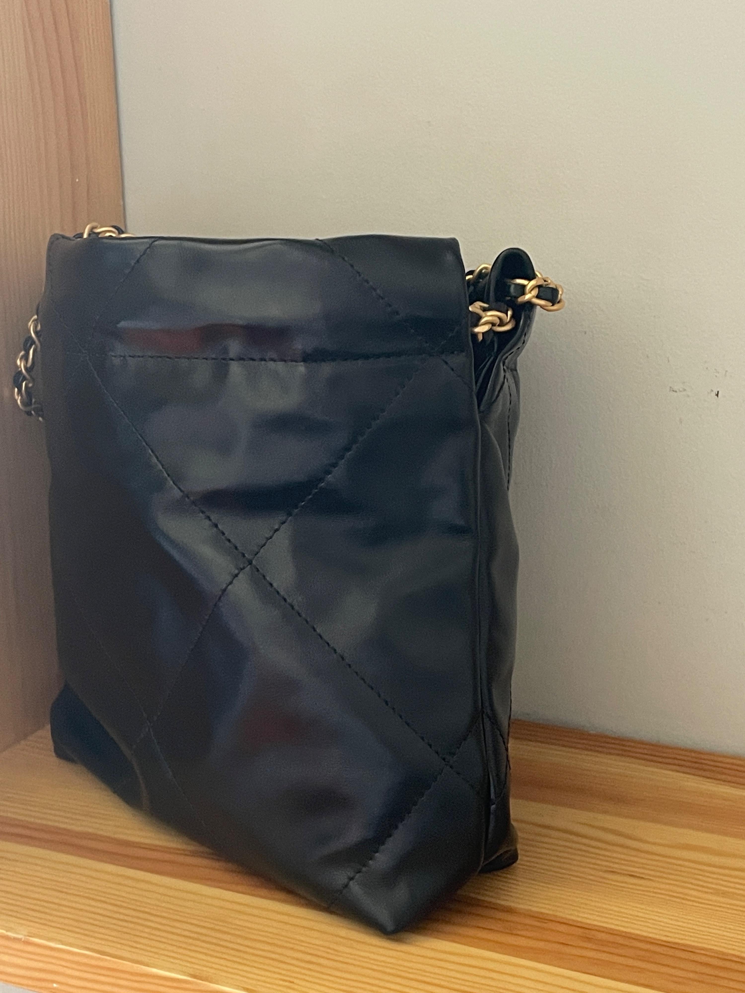 Black Calfskin Mini Hobo 22 Bag