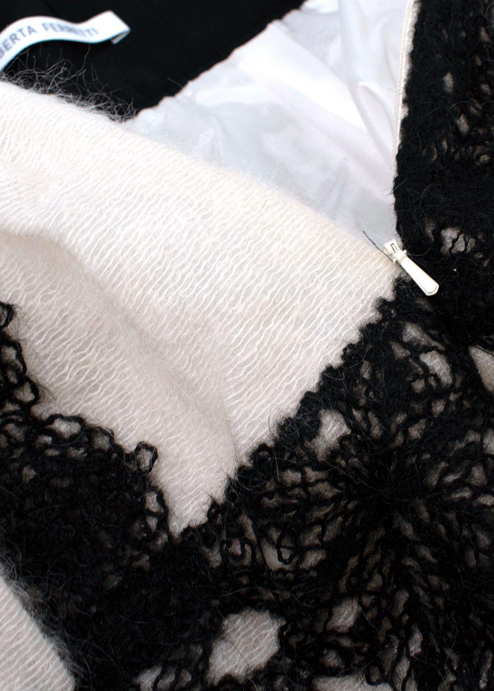 Alberta Ferretti White and Black Wool Skirt