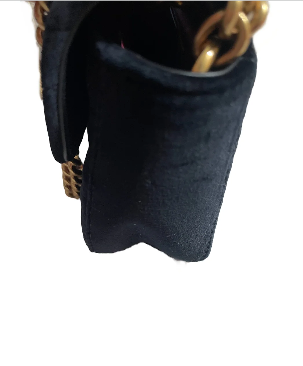 Gucci Black Velvet Marmont Chain Flap Bag