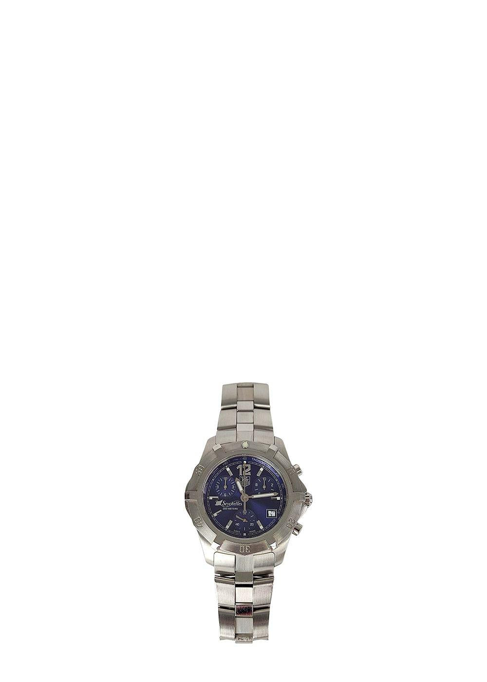 Blue ceramic & stainless steel Seychelles bracelet watch