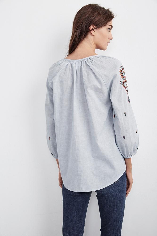 Velvet by Graham & Spencer Shailene Embroidered Blouse
