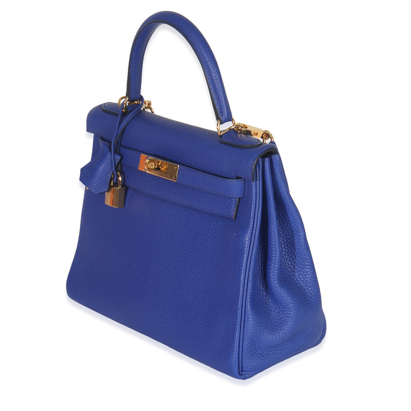 Hermès Bleu Electrique Togo Retourne  GHW Kelly 28